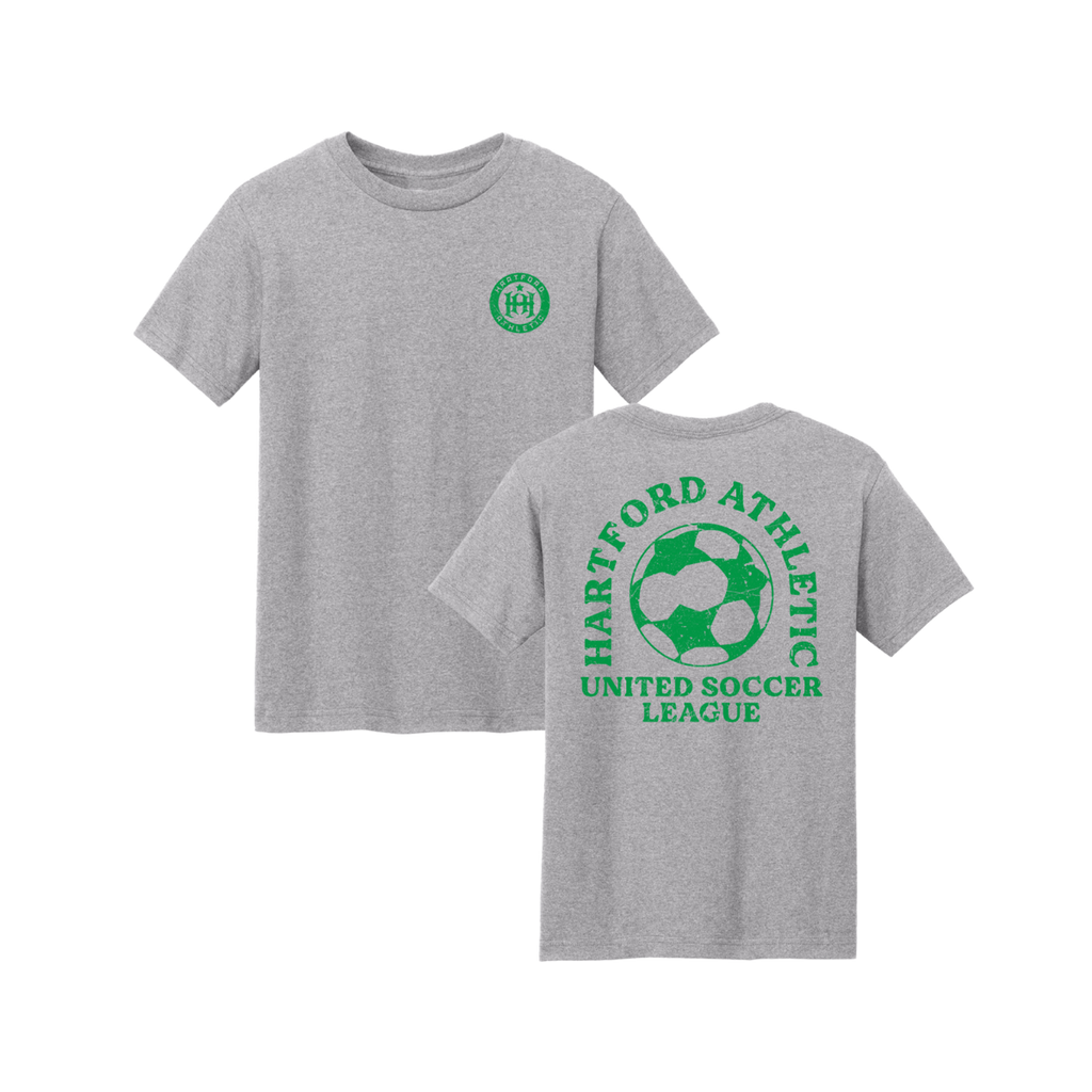 Hartford Athletic Retro League T-Shirt Heather Grey Both