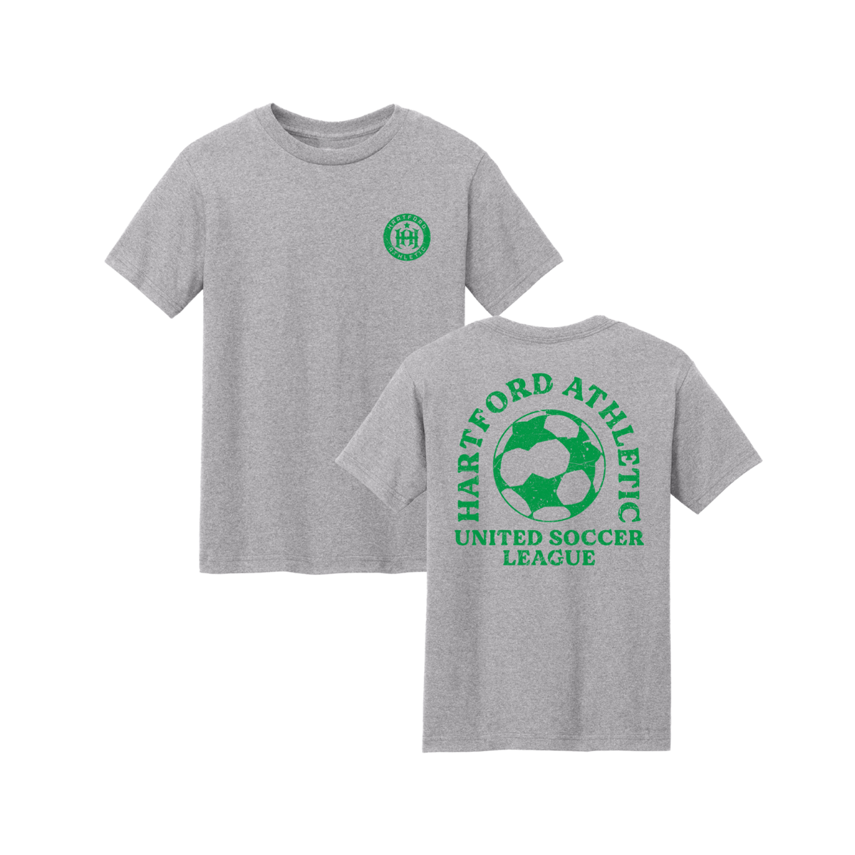 Hartford Athletic Retro League T-Shirt Heather Grey Both