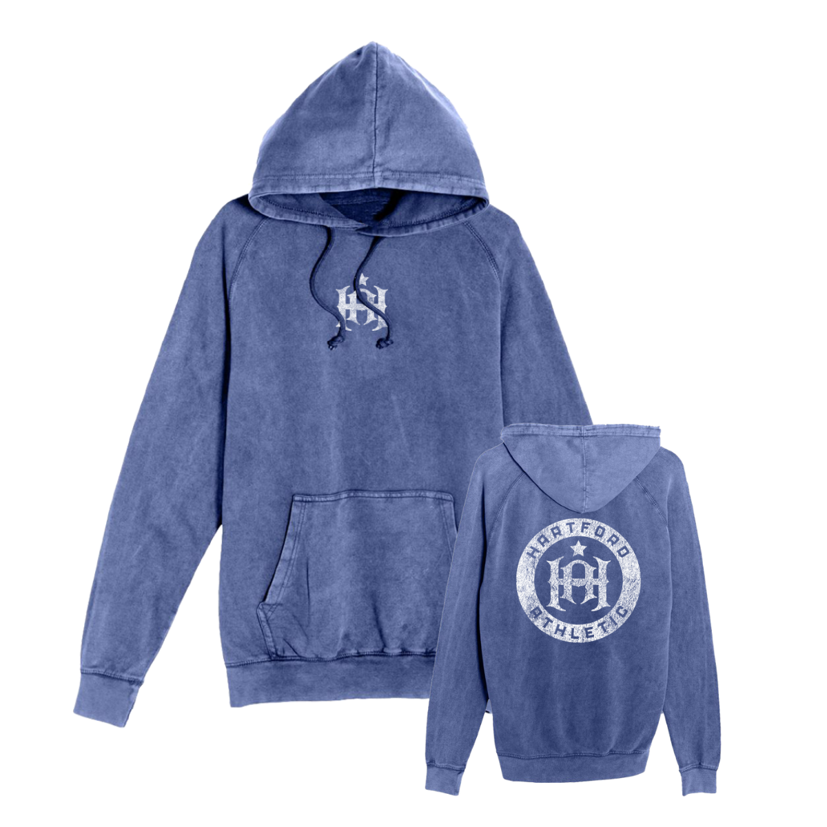 Hartford Athletic Signature Crest Vintage Wash Hoodie Vintage Denim Both