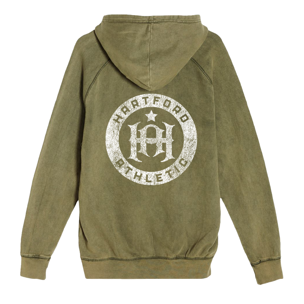 Hartford Athletic Signature Crest Vintage Wash Hoodie Vintage Olive Back