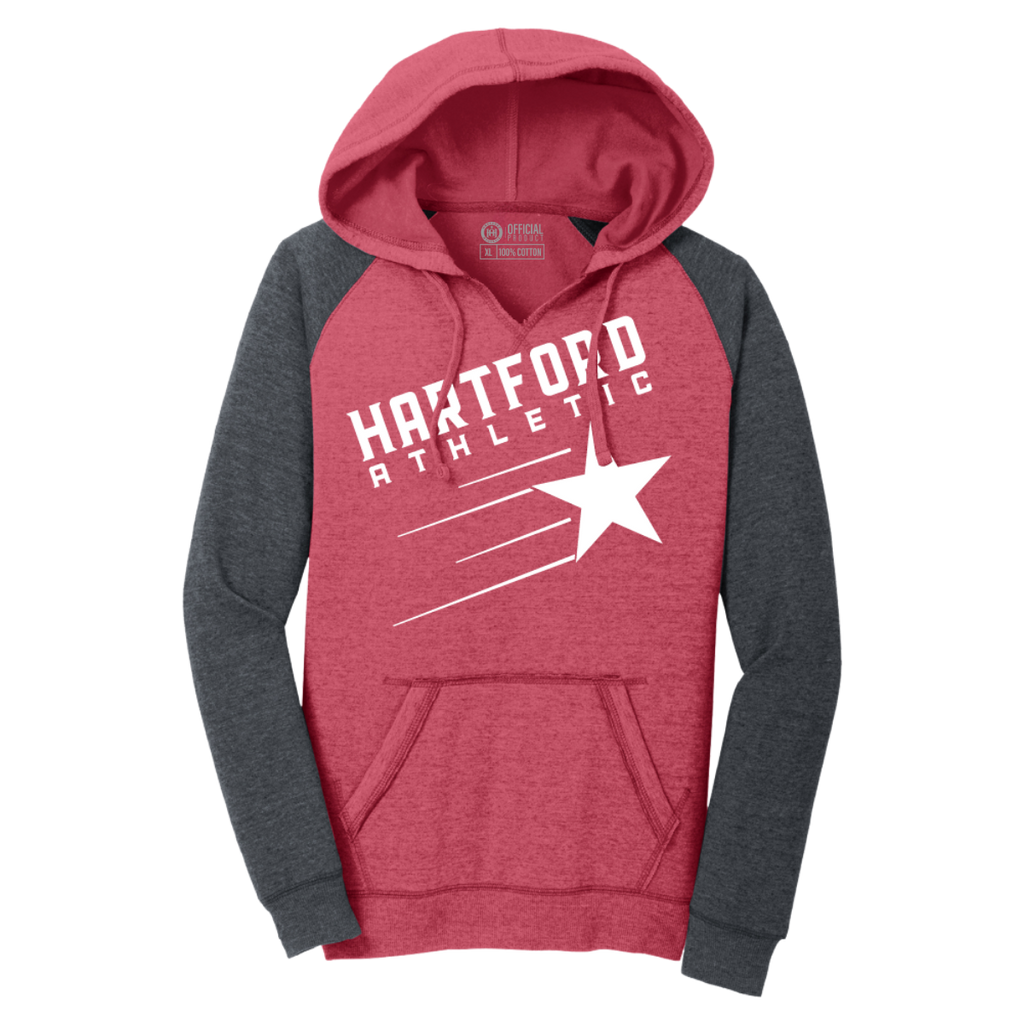 Hartford Athletic Womens Classic Raglan Hoodie Red