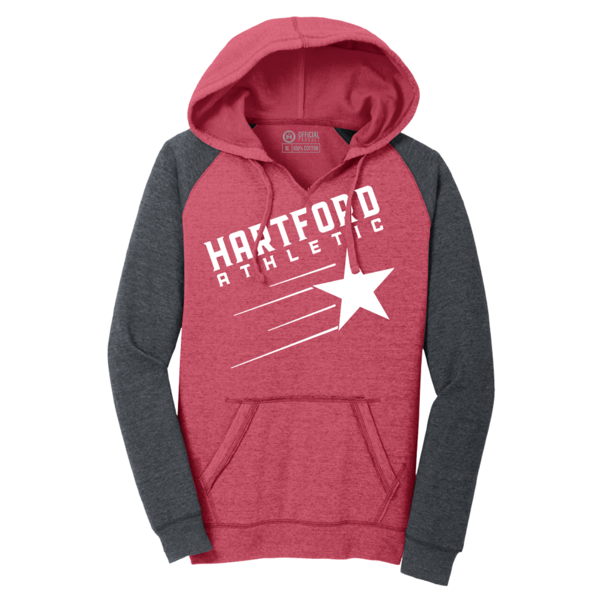 Hartford Athletic Womens Classic Raglan Hoodie Red