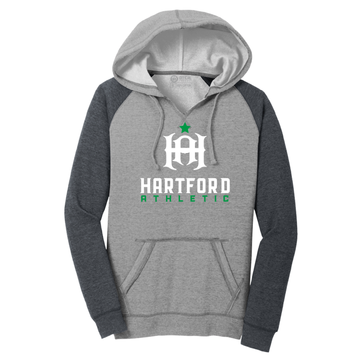 Hartford Athletic Womens Classic Raglan Hoodie Grey