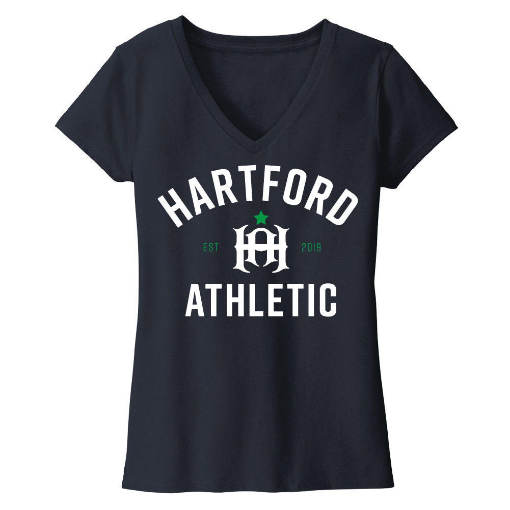 Hartford Athletic Womens Classic Wordmark T-Shirt Navy