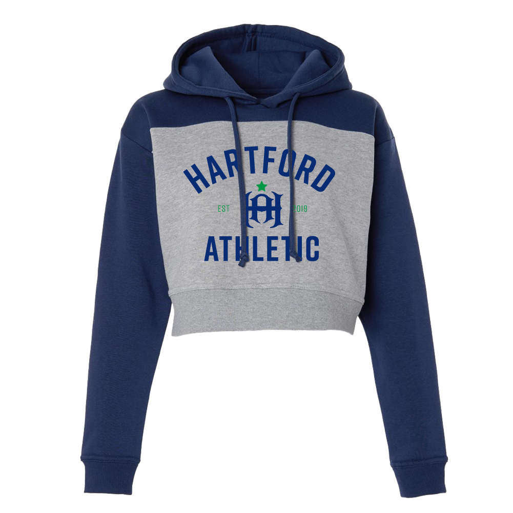 Hartford Athletic Womens Colorblocked Crop Hoodie