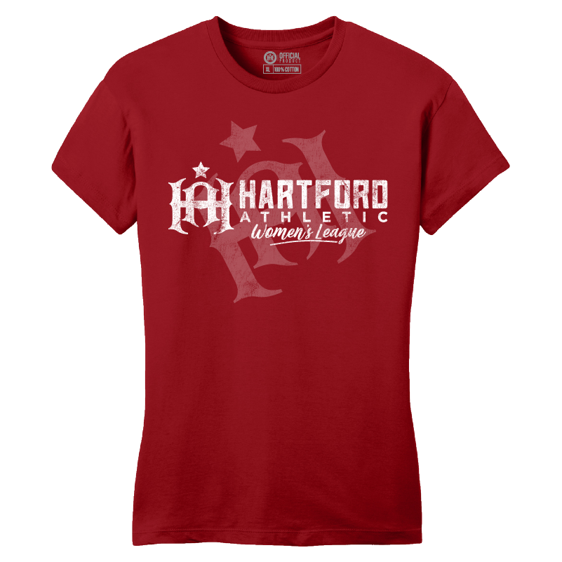 Hartford Athletic Womens Distressed Crest T-Shirt Classic Red