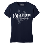Hartford Athletic Womens Distressed Crest T-Shirt New Navy