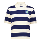 Hartford Athletic Womens Embroidered Signature Crest Rugby T-Shirt Navy