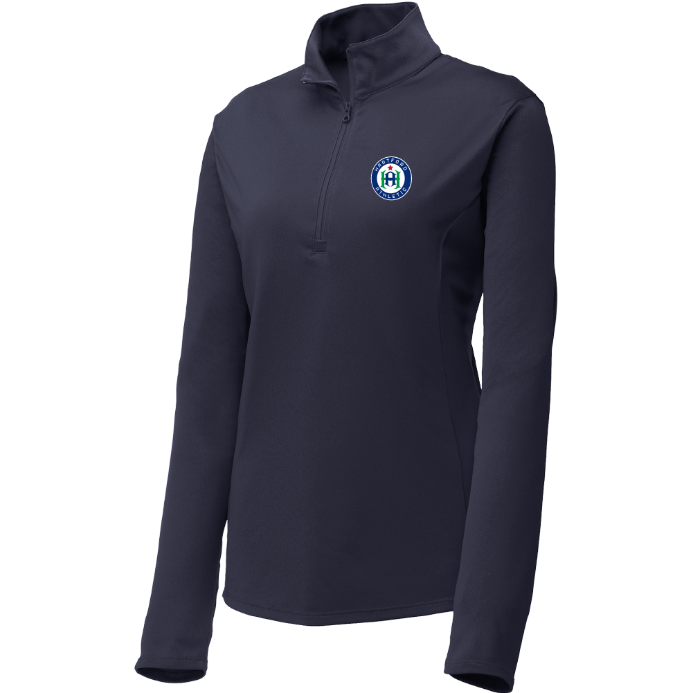 Hartford Athletic Womens Signature Crest 1/4 Zip Navy