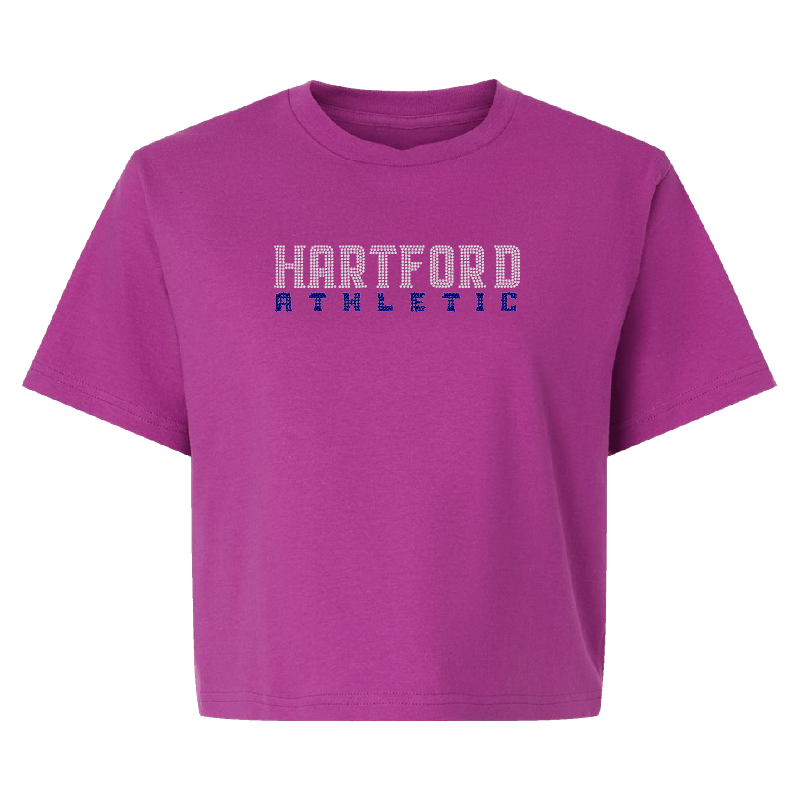 Hartford Athletic Womens Wordmark Spangle T-Shirt Super Pink